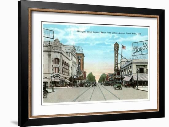 Michigan Street, South Bend, Indiana-null-Framed Art Print