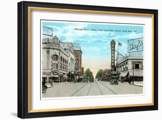 Michigan Street, South Bend, Indiana-null-Framed Art Print