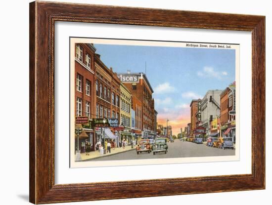 Michigan Street, South Bend, Indiana-null-Framed Art Print