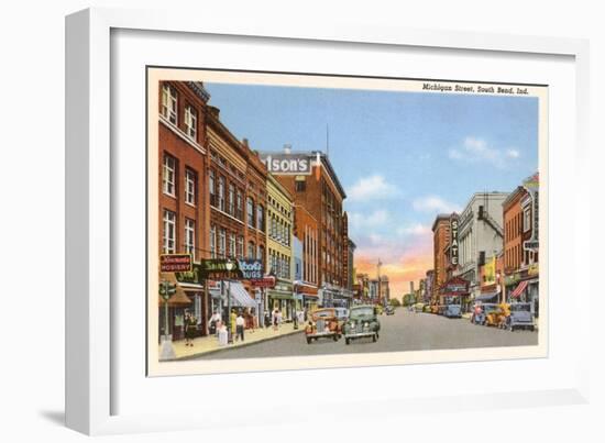 Michigan Street, South Bend, Indiana-null-Framed Art Print