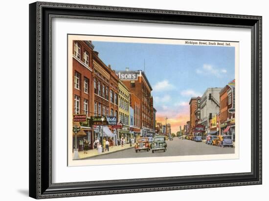 Michigan Street, South Bend, Indiana-null-Framed Art Print