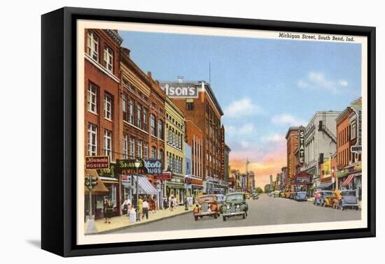 Michigan Street, South Bend, Indiana-null-Framed Stretched Canvas