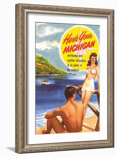 Michigan Travel Poster-null-Framed Art Print