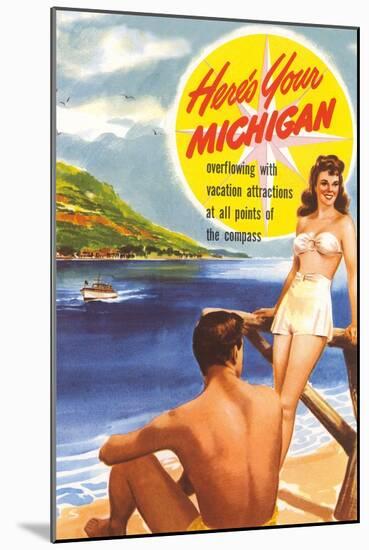 Michigan Travel Poster-null-Mounted Art Print