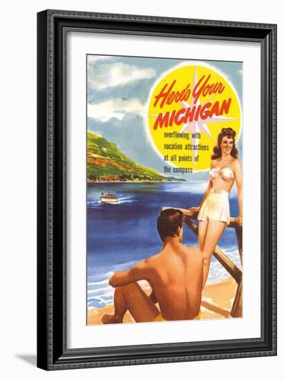 Michigan Travel Poster-null-Framed Art Print