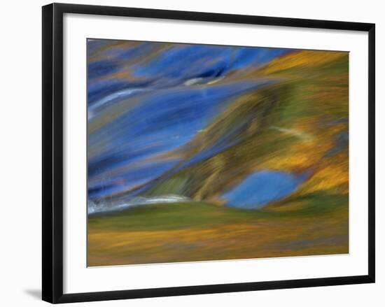 Michigan. Trees Reflect in Cascade Above Bond Falls, Ontonagon River-Julie Eggers-Framed Photographic Print