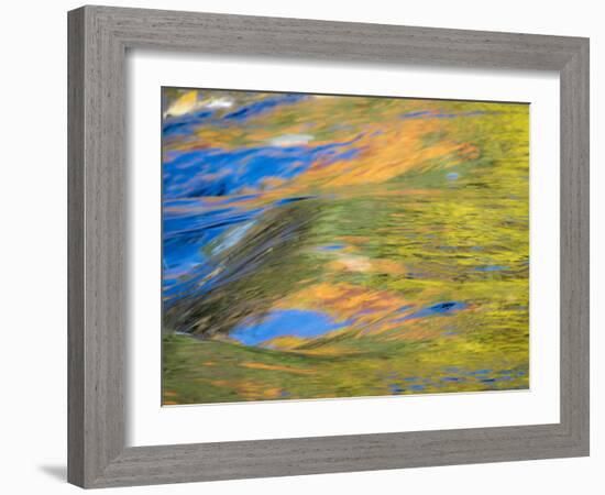 Michigan. Trees Reflect in Cascade Above Bond Falls, Ontonagon River-Julie Eggers-Framed Photographic Print