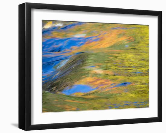 Michigan. Trees Reflect in Cascade Above Bond Falls, Ontonagon River-Julie Eggers-Framed Photographic Print