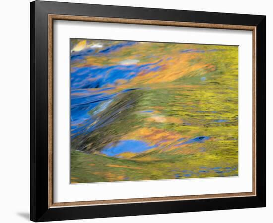 Michigan. Trees Reflect in Cascade Above Bond Falls, Ontonagon River-Julie Eggers-Framed Photographic Print