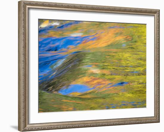 Michigan. Trees Reflect in Cascade Above Bond Falls, Ontonagon River-Julie Eggers-Framed Photographic Print