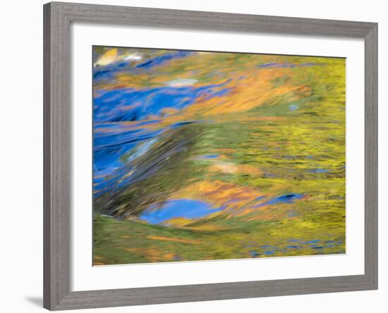 Michigan. Trees Reflect in Cascade Above Bond Falls, Ontonagon River-Julie Eggers-Framed Photographic Print