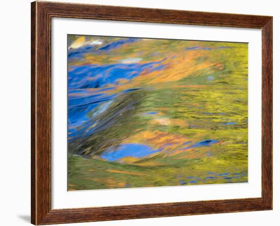 Michigan. Trees Reflect in Cascade Above Bond Falls, Ontonagon River-Julie Eggers-Framed Photographic Print