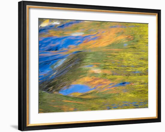 Michigan. Trees Reflect in Cascade Above Bond Falls, Ontonagon River-Julie Eggers-Framed Photographic Print