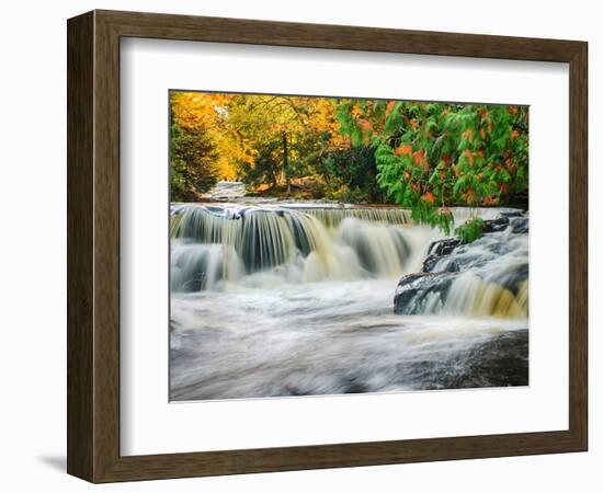 Michigan, Upper Peninsula. Bond Falls on the Ontonagon River-Julie Eggers-Framed Photographic Print