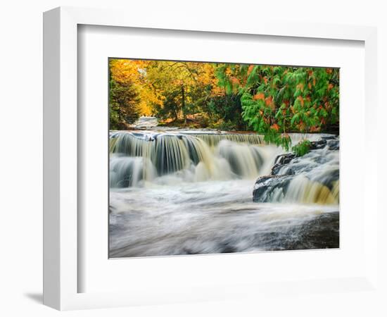 Michigan, Upper Peninsula. Bond Falls on the Ontonagon River-Julie Eggers-Framed Photographic Print