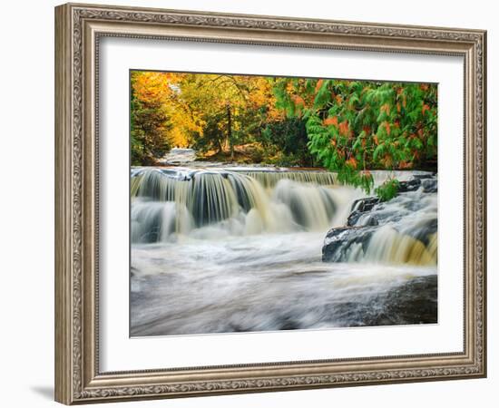 Michigan, Upper Peninsula. Bond Falls on the Ontonagon River-Julie Eggers-Framed Photographic Print