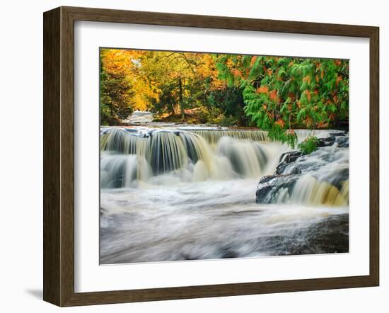 Michigan, Upper Peninsula. Bond Falls on the Ontonagon River-Julie Eggers-Framed Photographic Print