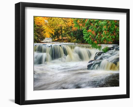 Michigan, Upper Peninsula. Bond Falls on the Ontonagon River-Julie Eggers-Framed Photographic Print