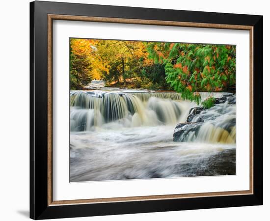 Michigan, Upper Peninsula. Bond Falls on the Ontonagon River-Julie Eggers-Framed Photographic Print
