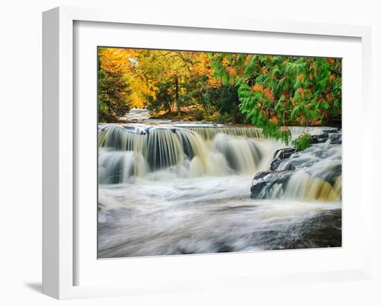 Michigan, Upper Peninsula. Bond Falls on the Ontonagon River-Julie Eggers-Framed Photographic Print