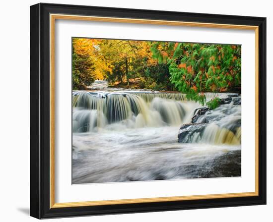 Michigan, Upper Peninsula. Bond Falls on the Ontonagon River-Julie Eggers-Framed Photographic Print