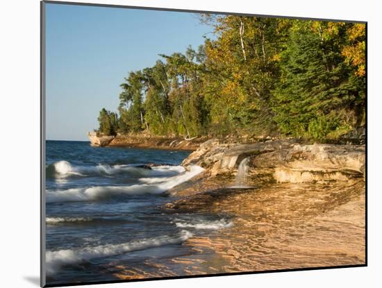 Michigan, Upper Peninsula. Waterfall Along the Edge of Lake Superior-Julie Eggers-Mounted Photographic Print