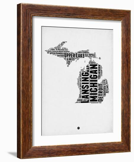 Michigan Word Cloud 2-NaxArt-Framed Art Print