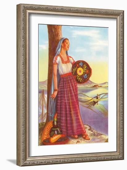 Michoacan Lady with Pottery-null-Framed Art Print