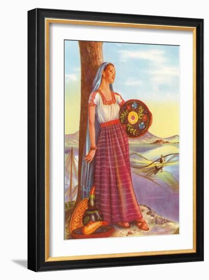 Michoacan Lady with Pottery-null-Framed Art Print