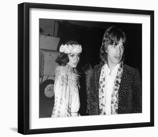 Mick Jagger and Bianca Jagger-null-Framed Art Print