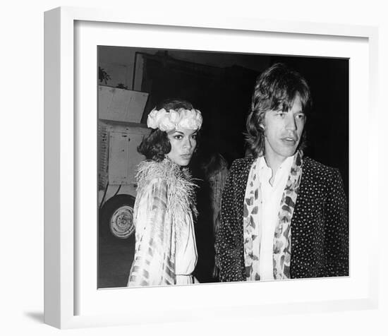 Mick Jagger and Bianca Jagger-null-Framed Art Print