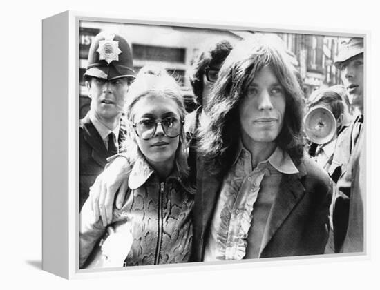 Mick Jagger and His Girl Friend, Singer Marianne Faithful Arrive at Magistrate's Court-null-Framed Stretched Canvas