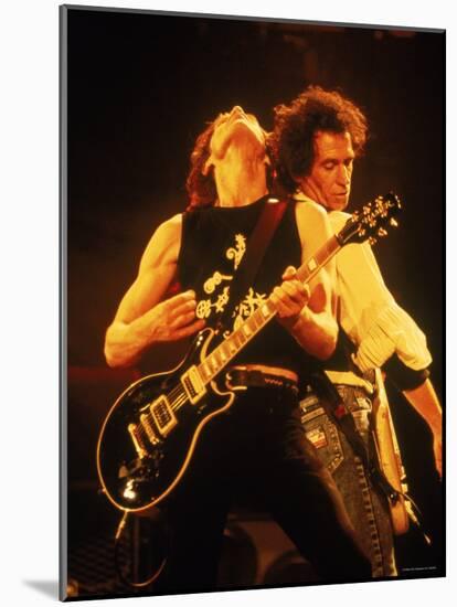 Mick Jagger and Keith Richards During a Performance by the Rolling Stones-null-Mounted Premium Photographic Print