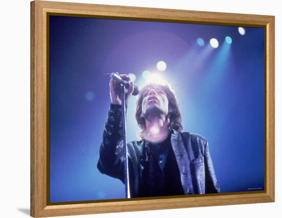 Mick Jagger During a Performance by the Rolling Stones-null-Framed Premier Image Canvas