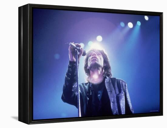 Mick Jagger During a Performance by the Rolling Stones-null-Framed Premier Image Canvas