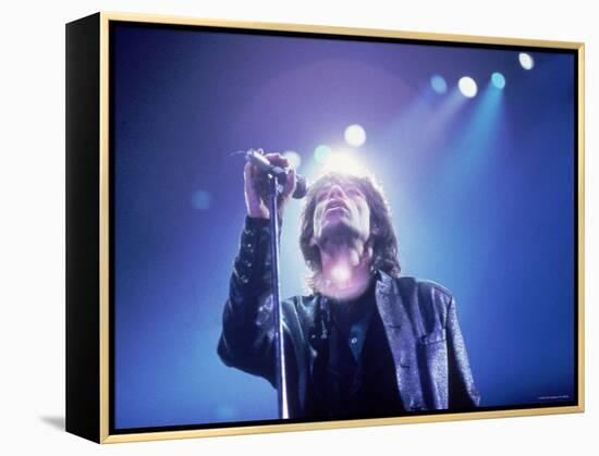 Mick Jagger During a Performance by the Rolling Stones-null-Framed Premier Image Canvas
