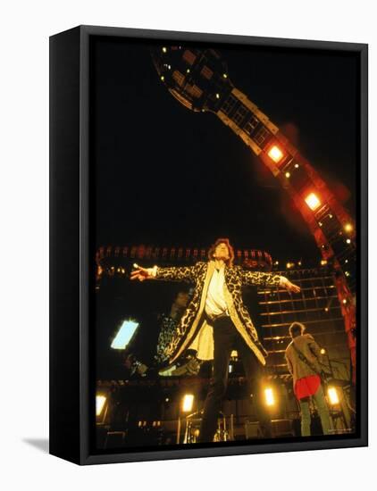 Mick Jagger During a Performance by the Rolling Stones-null-Framed Premier Image Canvas