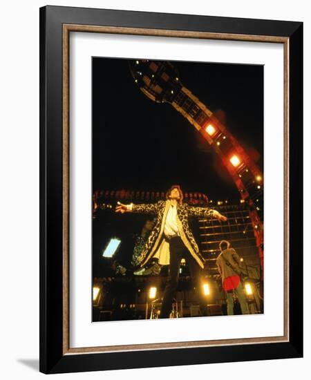 Mick Jagger During a Performance by the Rolling Stones-null-Framed Premium Photographic Print