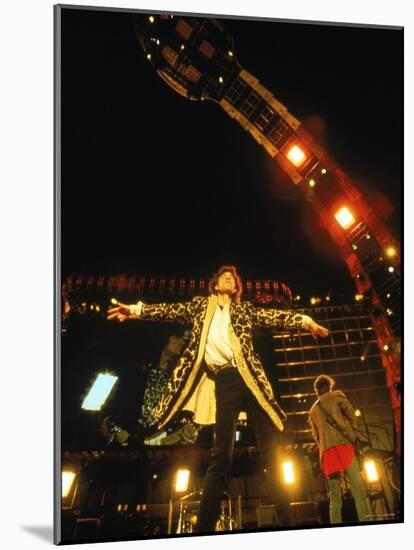 Mick Jagger During a Performance by the Rolling Stones-null-Mounted Premium Photographic Print