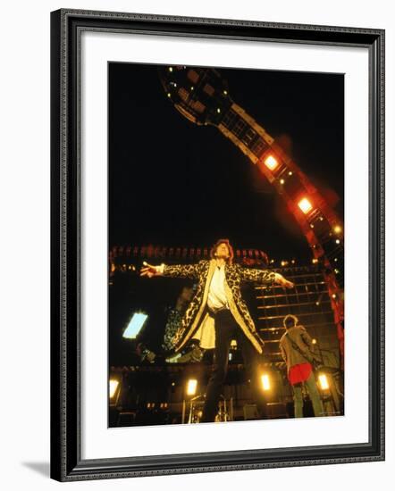 Mick Jagger During a Performance by the Rolling Stones-null-Framed Premium Photographic Print