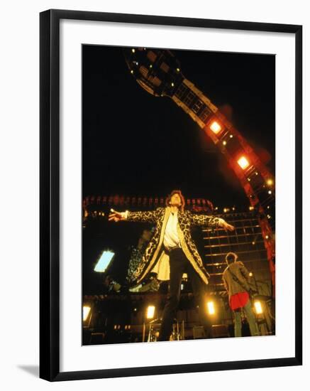 Mick Jagger During a Performance by the Rolling Stones-null-Framed Premium Photographic Print