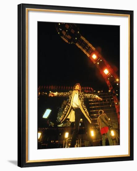 Mick Jagger During a Performance by the Rolling Stones-null-Framed Premium Photographic Print