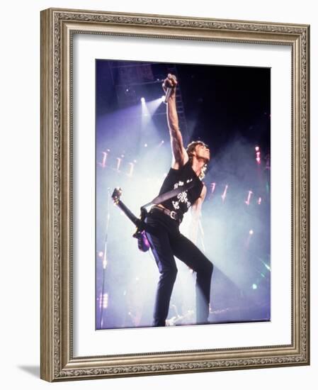 Mick Jagger During a Performance by the Rolling Stones-null-Framed Premium Photographic Print