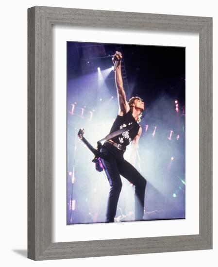 Mick Jagger During a Performance by the Rolling Stones-null-Framed Premium Photographic Print