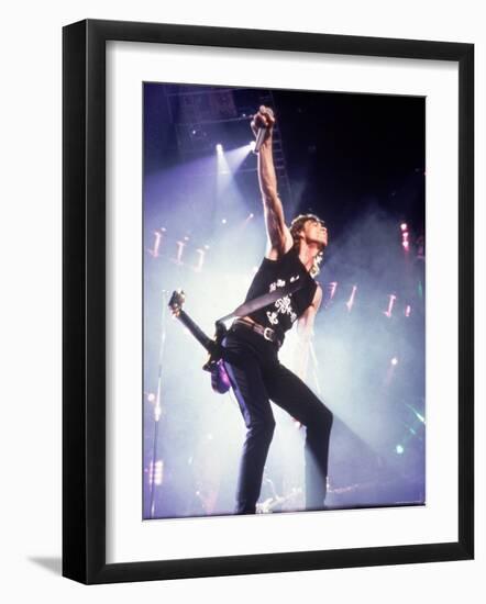 Mick Jagger During a Performance by the Rolling Stones-null-Framed Premium Photographic Print