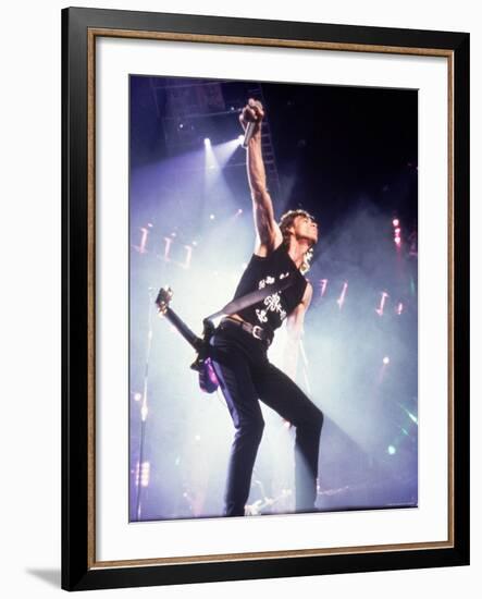 Mick Jagger During a Performance by the Rolling Stones-null-Framed Premium Photographic Print