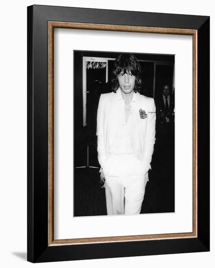 Mick Jagger in White Suit-null-Framed Art Print