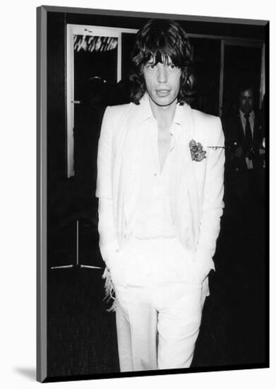 Mick Jagger in White Suit-null-Mounted Art Print