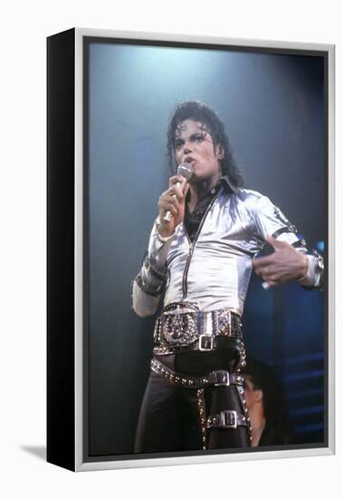 Mickael Jackson on Stage in Los Angeles in 1993-null-Framed Stretched Canvas