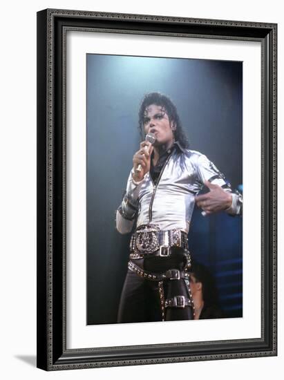 Mickael Jackson on Stage in Los Angeles in 1993--Framed Photo